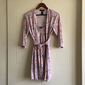 2/$20 Pink Floral Nightgown and Robe Set